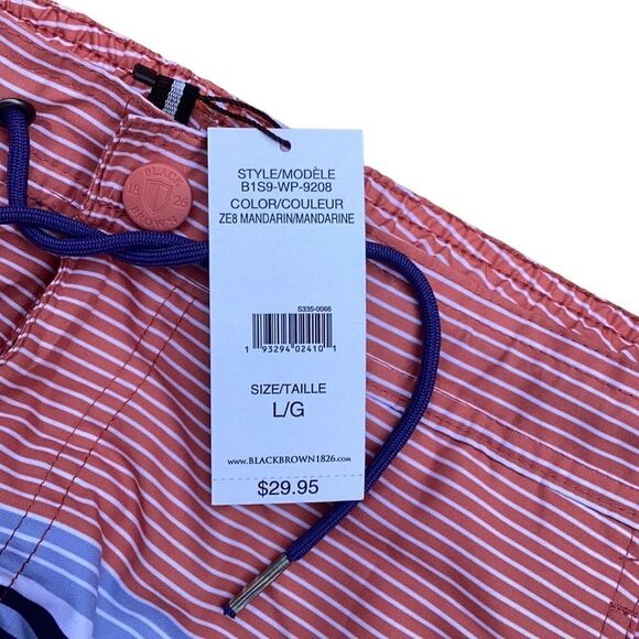 BLACK BROWN NWT MENS SWIMWEAR TRUNKS SHORTS MANDARIN SIZE LARGE - Picture 6 of 6